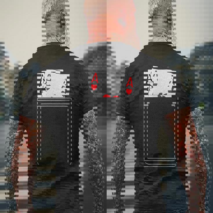 Pocket Aces Pokerpades & Heart 面白いポーカー ギフト メンズTシャツ バックプリント 高齢者への贈り物