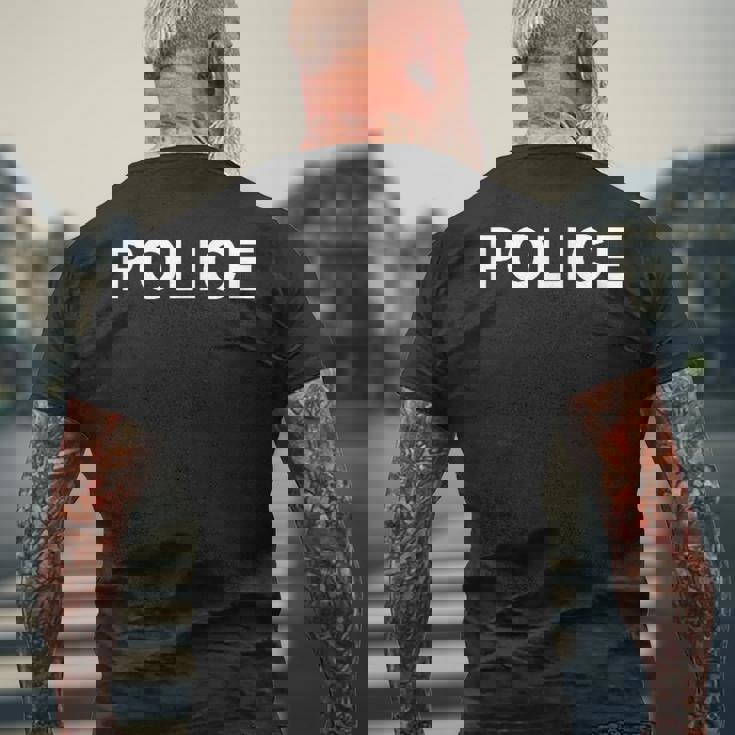 Police 警察 けいさつ Keisatsu Cop Police Officer メンズTシャツ バックプリント 高齢者への贈り物