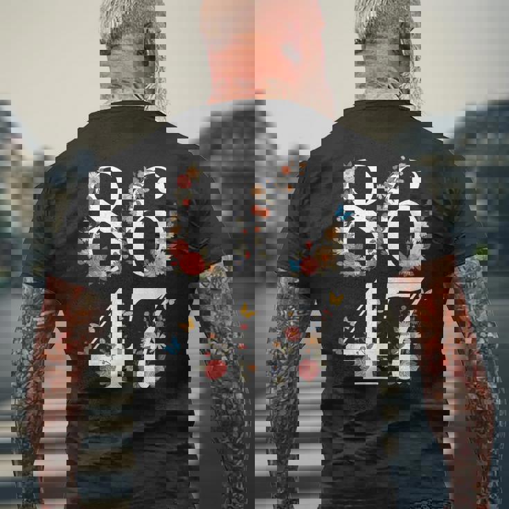 Political 8647 フローラル アンチトランプ メンズTシャツ バックプリント 高齢者への贈り物