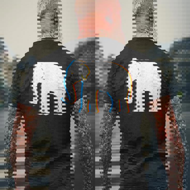 Psy Trance サイケデリックエレファントtシャツ メンズTシャツ バックプリント 高齢者への贈り物