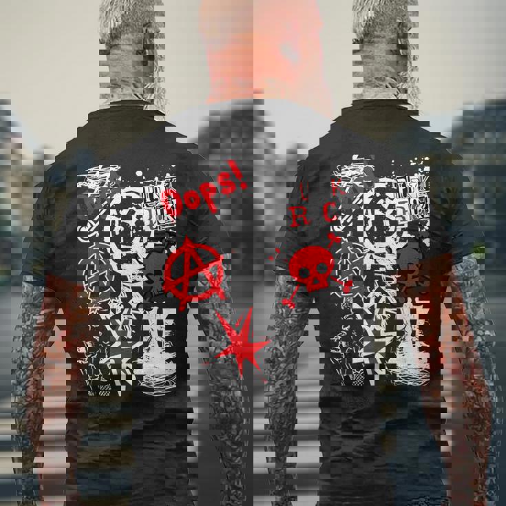 Punk's Not Dead ブラック&レッド メンズTシャツ バックプリント 高齢者への贈り物