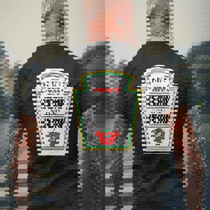 I Put Ketchup On My Ketchup トマトマスタード ハロウィンチーム 長袖tシャツ メンズTシャツ バックプリント 高齢者への贈り物