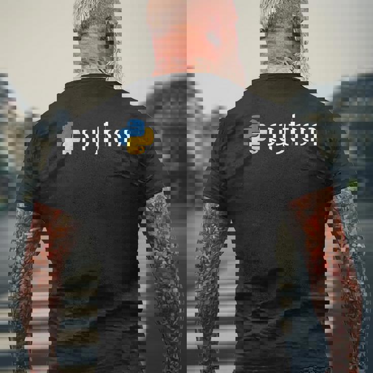 Python Programmer コンピューター デベロッパー メンズTシャツ バックプリント 高齢者への贈り物