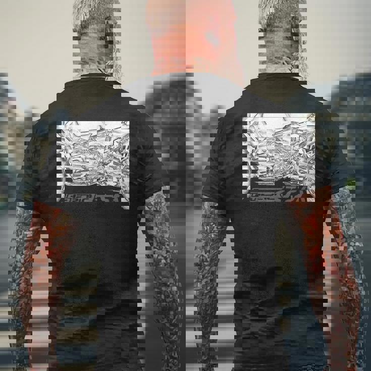 R 1200 Gsa ヴィンテージバイク アドベンチャー オートバイ メンズTシャツ バックプリント 高齢者への贈り物