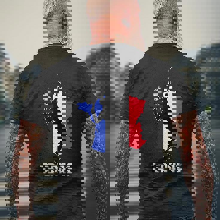 Racketports Coach フランス国旗 チーム フランス テニス メンズTシャツ バックプリント 高齢者への贈り物