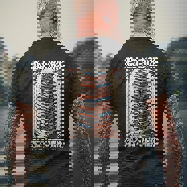 Read Bookstay Weird Bookworm Reading Book Lover Book メンズTシャツ バックプリント 高齢者への贈り物