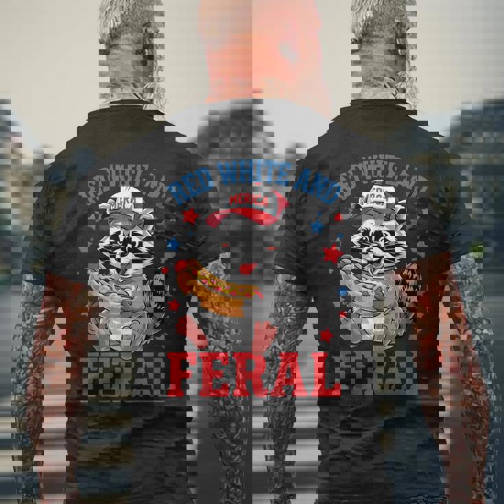 Red And Feral 4Th Of July ユーモア キッズ アメリカ メンズTシャツ バックプリント 高齢者への贈り物