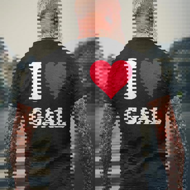 Red Heart I Love Gal メンズTシャツ バックプリント 高齢者への贈り物