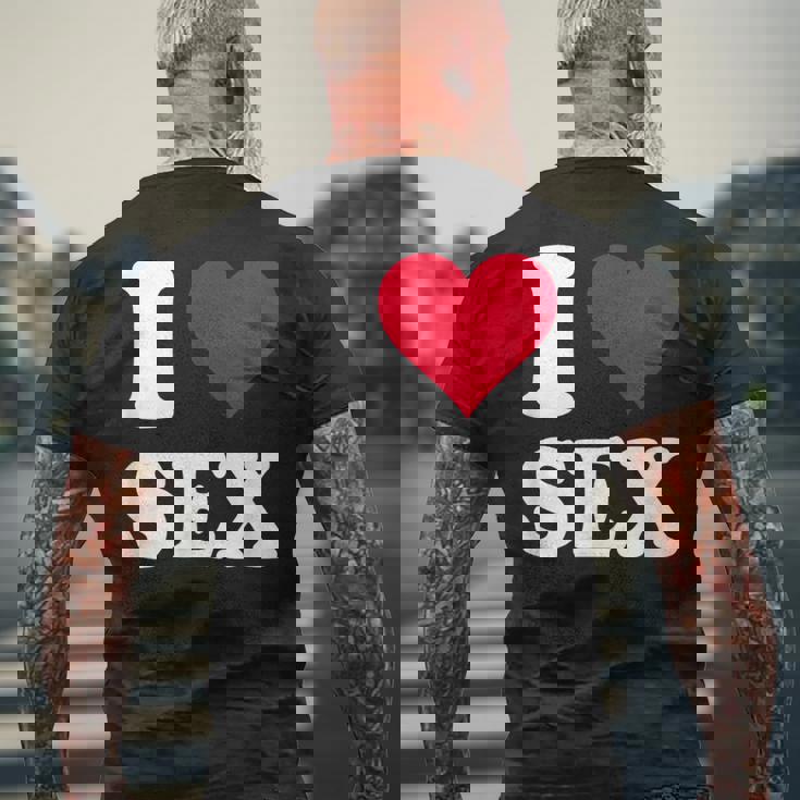 Red Heart I Loveex メンズTシャツ バックプリント 高齢者への贈り物