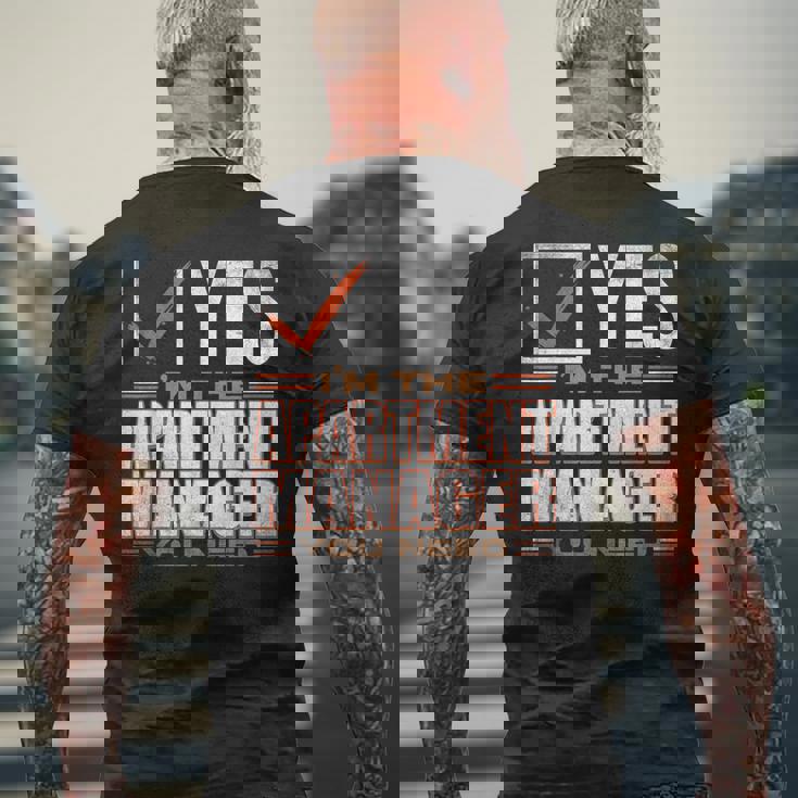 Retro Profession I'm The Apartment Manager メンズTシャツ バックプリント 高齢者への贈り物