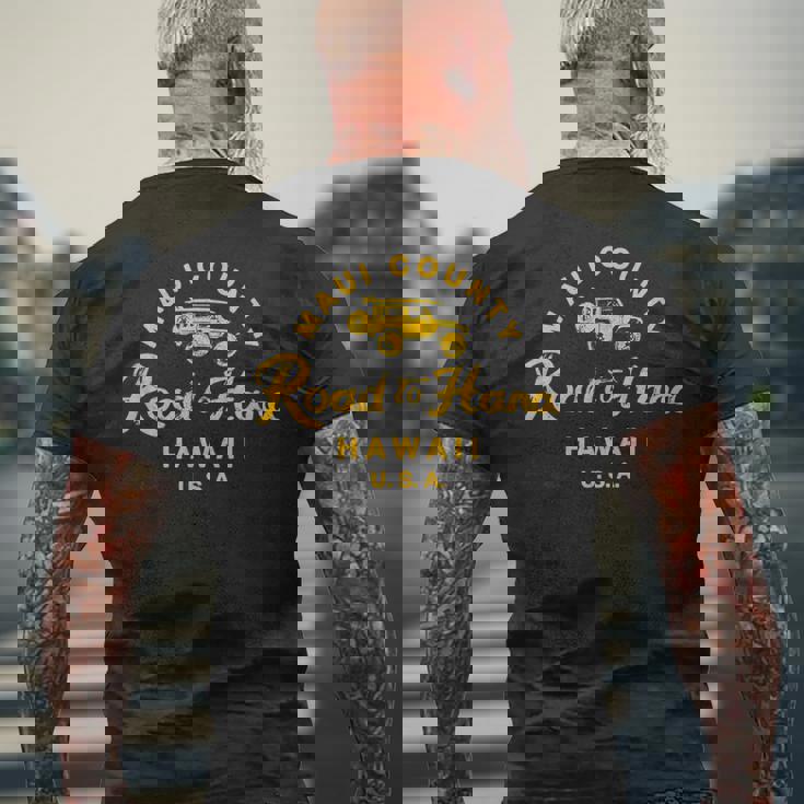 Road To Hana Maui ハワイ ヴィンテージ ハワイアン メンズTシャツ バックプリント 高齢者への贈り物