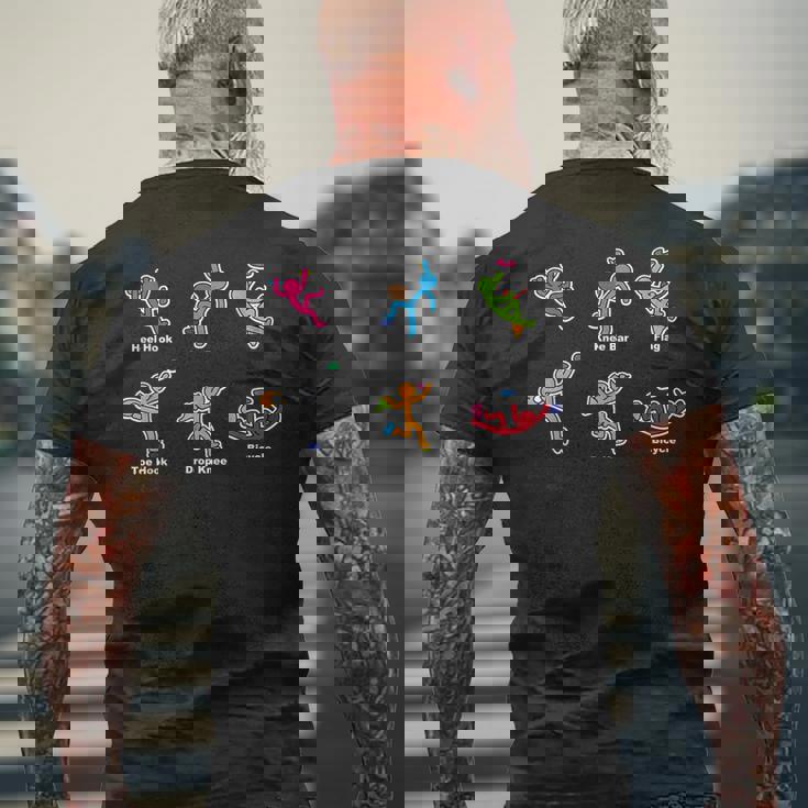 Rock Climbing Moves フロントプリント クライミングボルダリング メンズTシャツ バックプリント 高齢者への贈り物