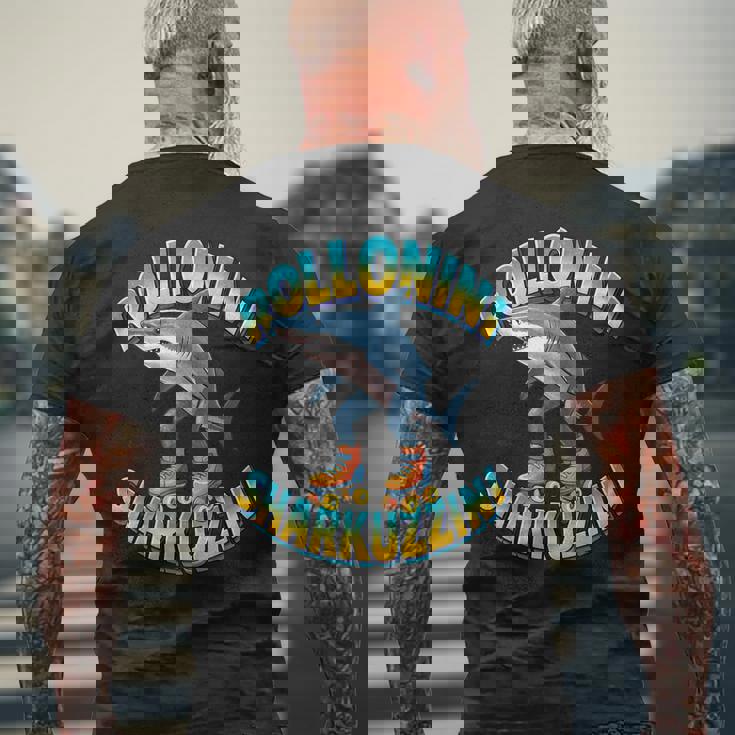 Rolloliniharkuzzini ミームローラーシャーク イタリアンブレインレッド メンズTシャツ バックプリント 高齢者への贈り物