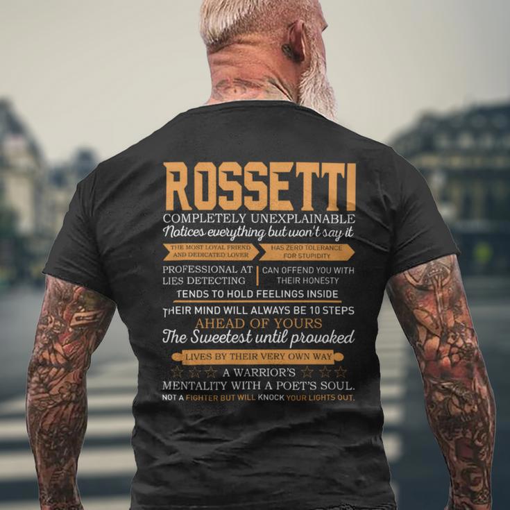 Rossetti Completely Unexplainable Notices Everything But Won’T Say It Name Men's T-shirt Back Print Gifts for Old Men