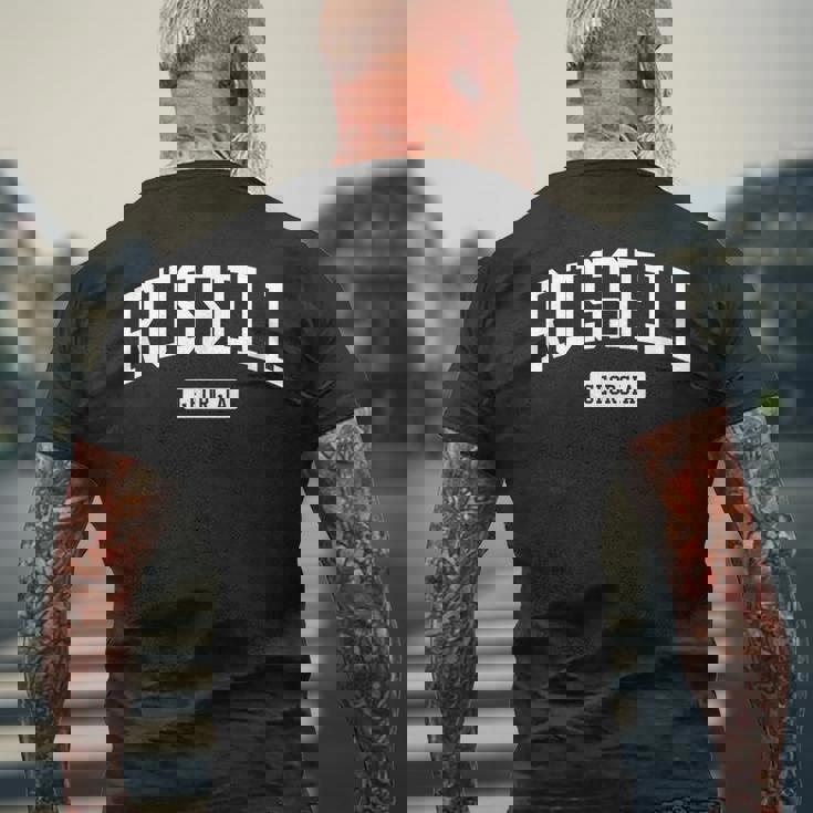 Russell Georgia Ga ビンテージ アスレチック スポーツデザイン メンズTシャツ バックプリント 高齢者への贈り物