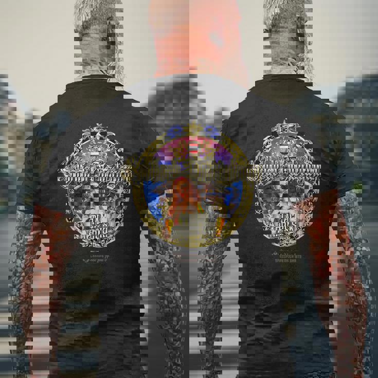 Saalbach-Hinterglemm スキーエリア オーストリア ザールバッハ -Hinterglemm メンズTシャツ バックプリント 高齢者への贈り物