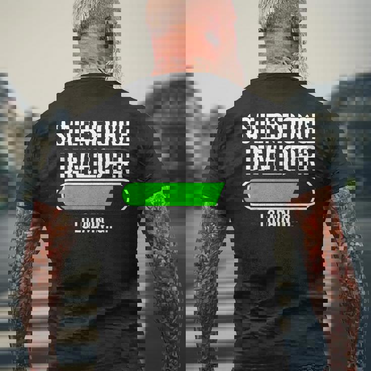 Salesforce開発者 卒業 卒業生 新しい仕事を読み込んでいます メンズTシャツ バックプリント 高齢者への贈り物