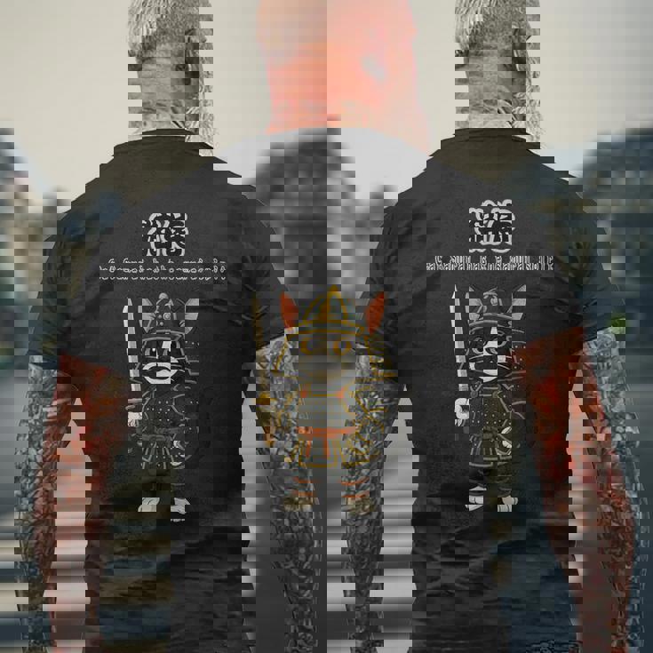 Samurai Cat Project Cat-Samurai Marimaru メンズTシャツ バックプリント 高齢者への贈り物