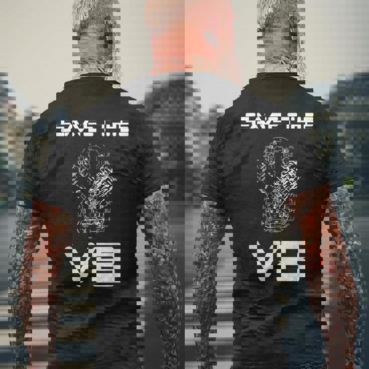 Save The8 カスタムカー マッスルカー クラシックカー オーナーメカニック メンズTシャツ バックプリント 高齢者への贈り物