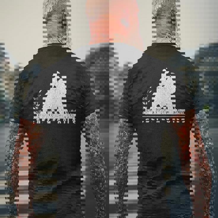 Save The Gorillas ママ&ベイビーゴリラ メンズTシャツ バックプリント 高齢者への贈り物