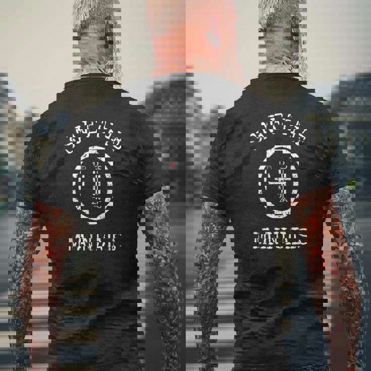 Save The Manuals スティックシフト 車好き メンズTシャツ バックプリント 高齢者への贈り物