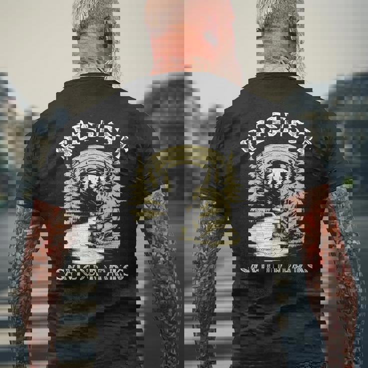 Save Our Parks ビンテージ スモーキー ザ レジスト ベア国立公園 メンズTシャツ バックプリント 高齢者への贈り物