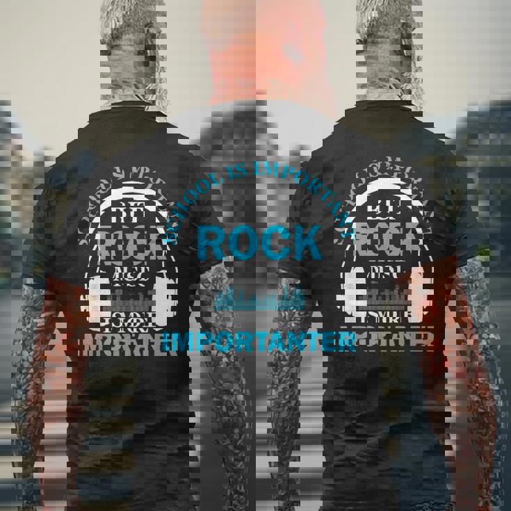 School Is Important But Rock Music Is More Importanter メンズTシャツ バックプリント 高齢者への贈り物