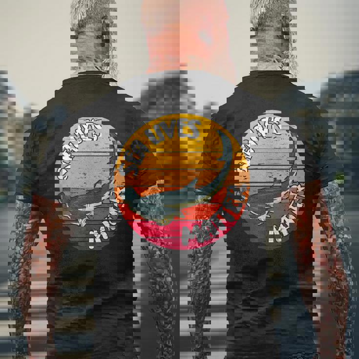 Sea Lives Matter ハンマーヘッドシャークを守る海の命 メンズTシャツ バックプリント 高齢者への贈り物