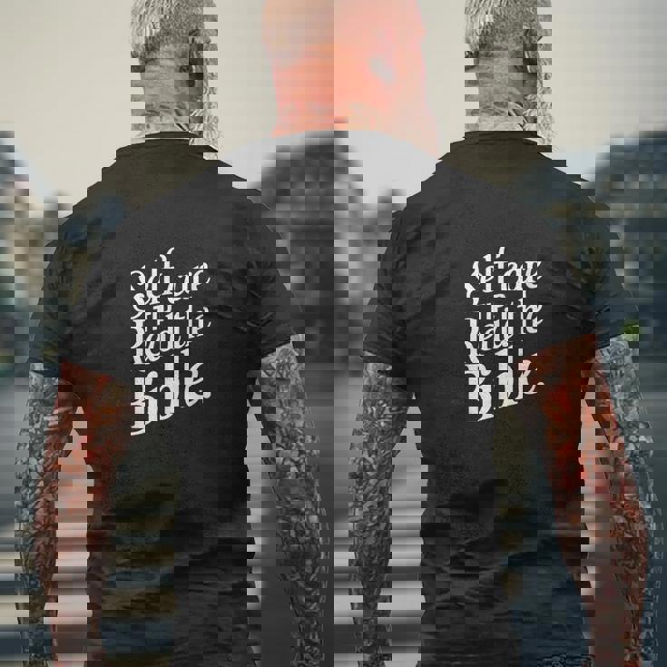 Self Care Tip Read The Bible 信仰のインスピレーション メンズTシャツ バックプリント 高齢者への贈り物