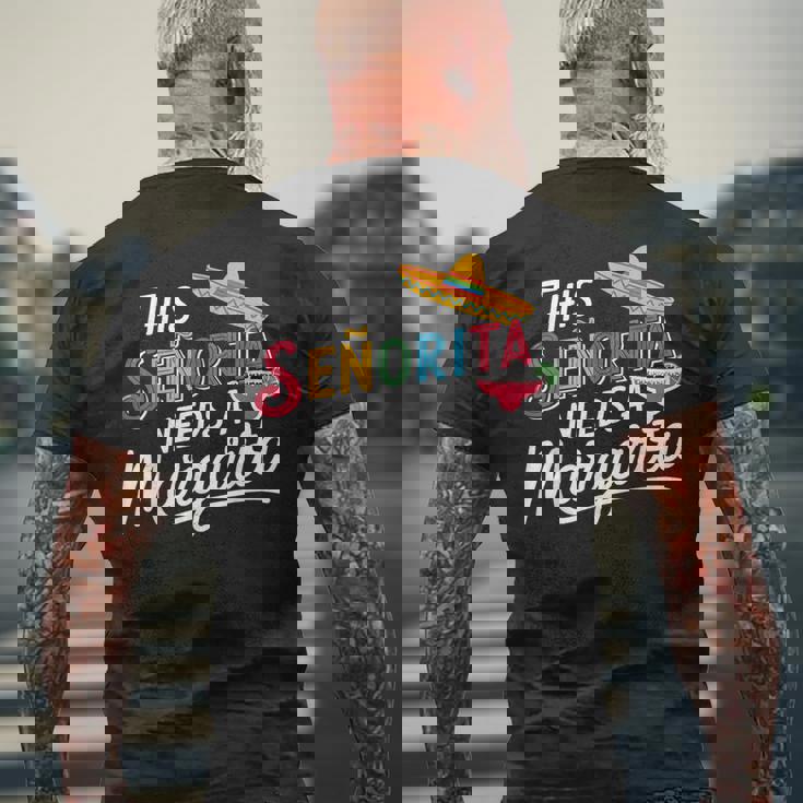 Senorita Margarita Lover Cinco De Mayo Fiesta ギフト メンズTシャツ バックプリント 高齢者への贈り物