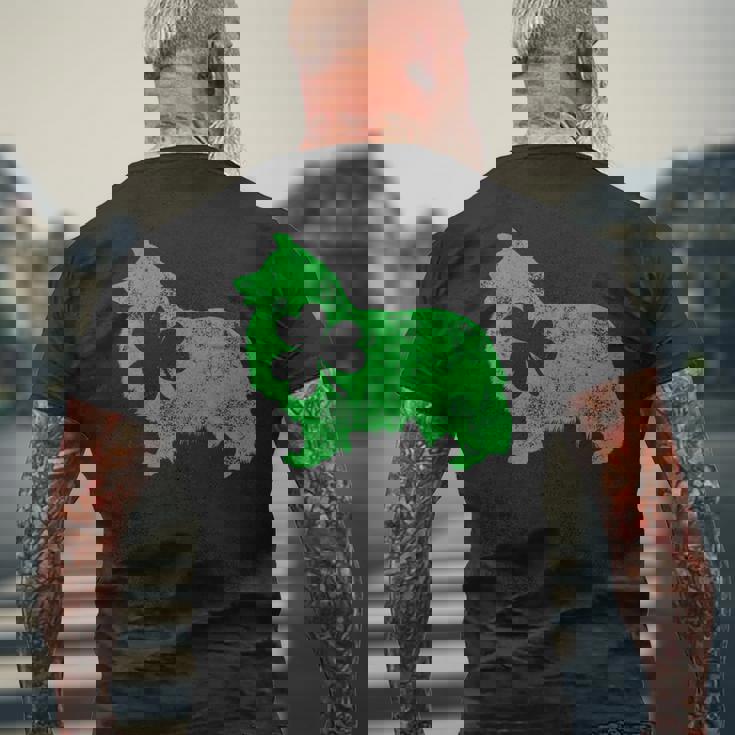 Shetlandheepdog シェルティ セントパトリックデー メンズ シャムロックドッグ メンズTシャツ バックプリント 高齢者への贈り物