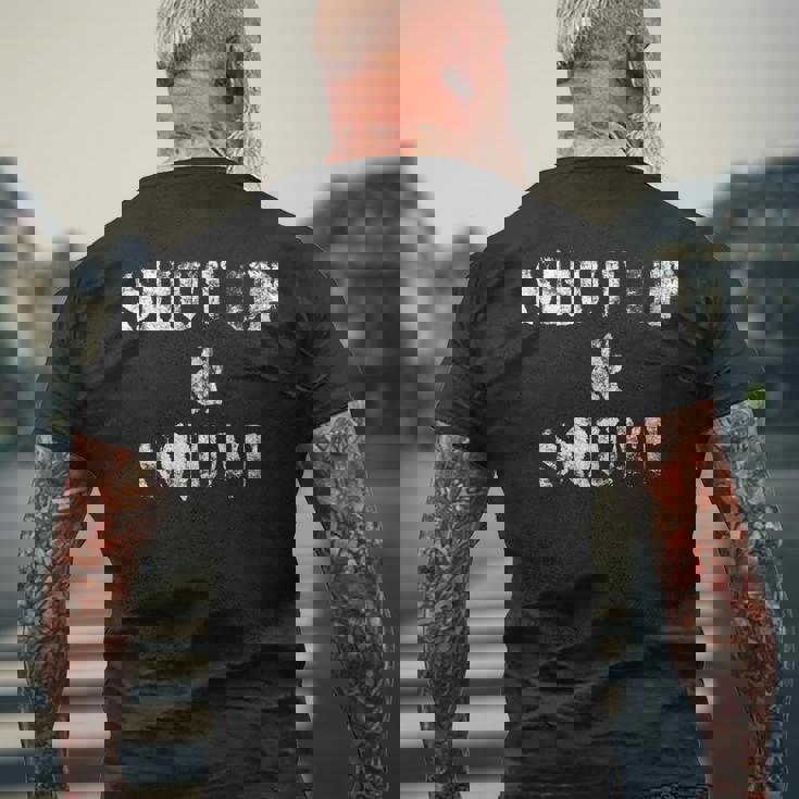 Shut Up Andquat Gym メンズTシャツ バックプリント 高齢者への贈り物