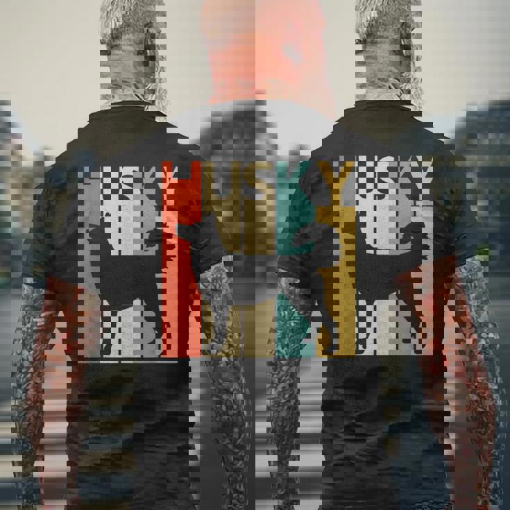 Siberian Husky シベリアン・ハスキー メンズTシャツ バックプリント 高齢者への贈り物