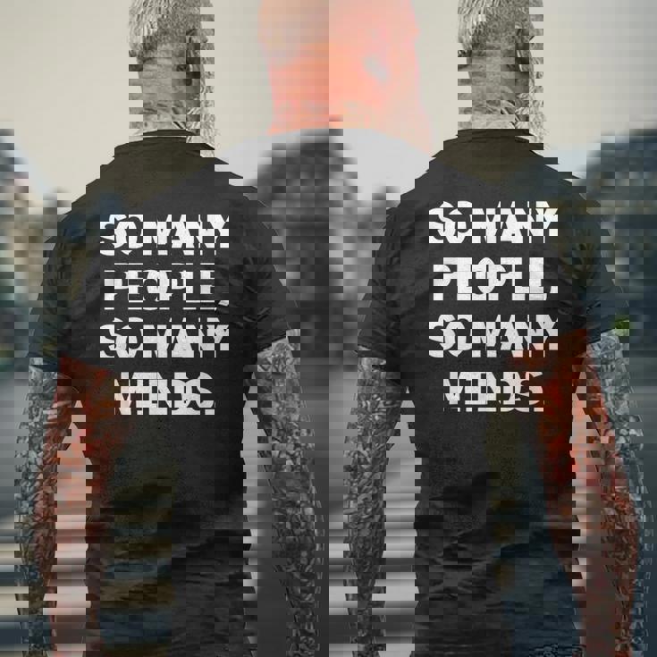So Many Peopleo Many Minds 十人十色 英語 文字入り 格言 黒 他カラー メンズ メンズTシャツ バックプリント 高齢者への贈り物