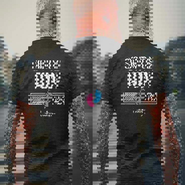 Soon To Be Daddy 2025 Loading Father First Time Dad Est 2025 メンズTシャツ バックプリント 高齢者への贈り物
