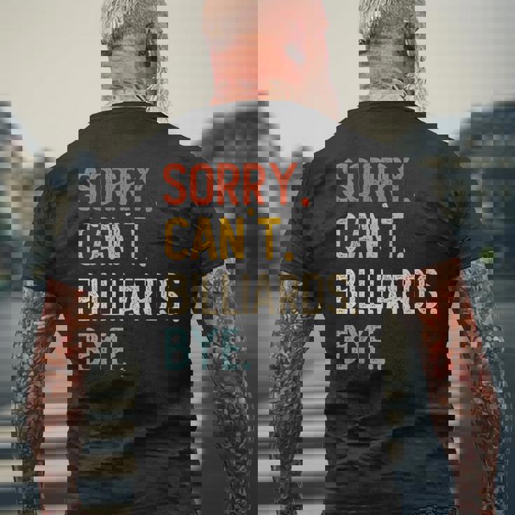 Sorry Can't Billiards Bye シャツ 面白い ビリヤード愛好家 メンズTシャツ バックプリント 高齢者への贈り物