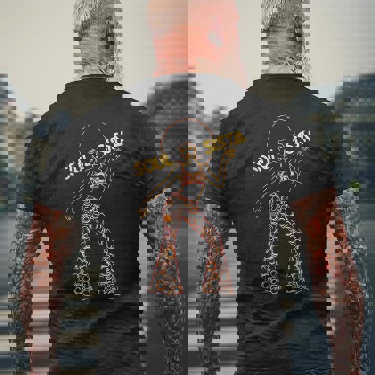 Soulista 70年代 ソウルミュージック レトロ ディスコ ブラック ファンク アフロガール メンズTシャツ バックプリント 高齢者への贈り物