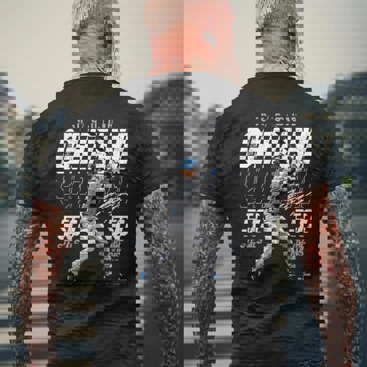 Speed Power Ohtani 50-50 Milestonehohei Ohtani Mlbpa メンズTシャツ バックプリント 高齢者への贈り物