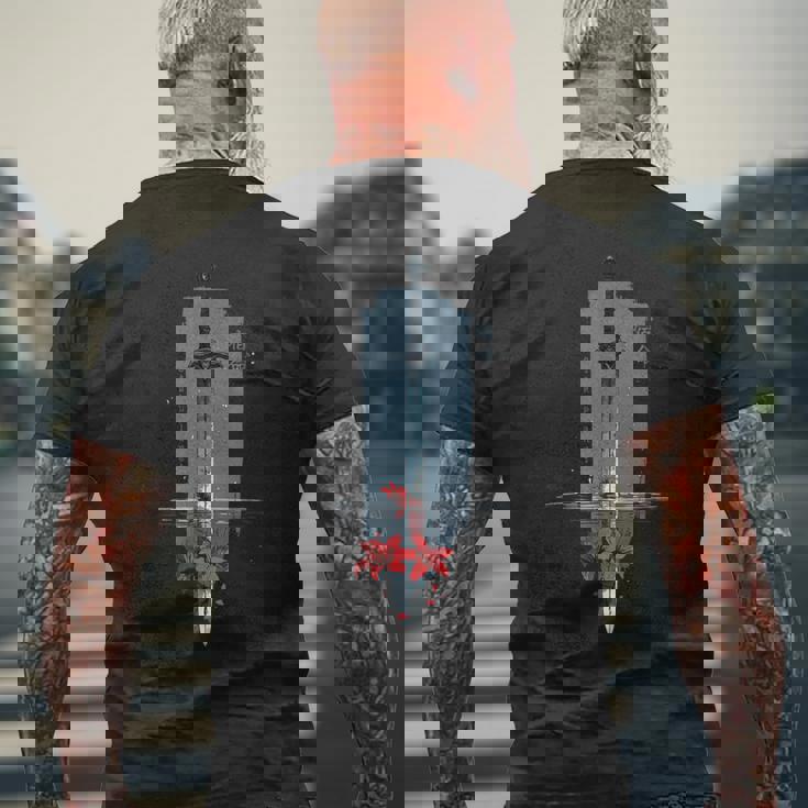 Spider Lily の 曼珠沙華 と アニメ の 戦士の剣 の エッジの効いたアニメ の 美的感覚 メンズTシャツ バックプリント 高齢者への贈り物