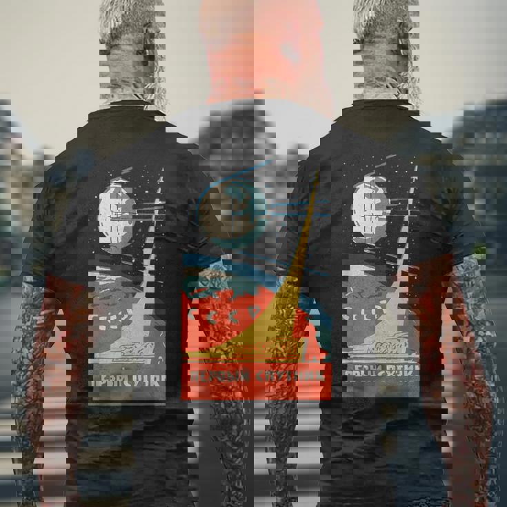 Sputnik Ussr ビンテージポスター製品 共産主義ソ連宇宙 メンズTシャツ バックプリント 高齢者への贈り物