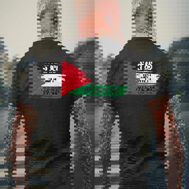 Stand With Palestineupporters Free Gaza エルサレムモスク メンズTシャツ バックプリント 高齢者への贈り物