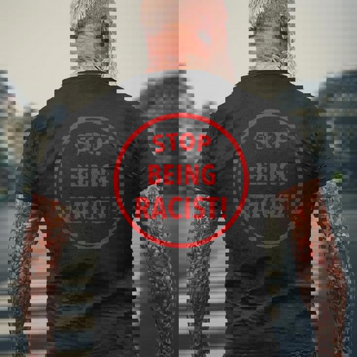 Stop Being A Racist Circle 反人種差別 平等 Blm メンズTシャツ バックプリント 高齢者への贈り物