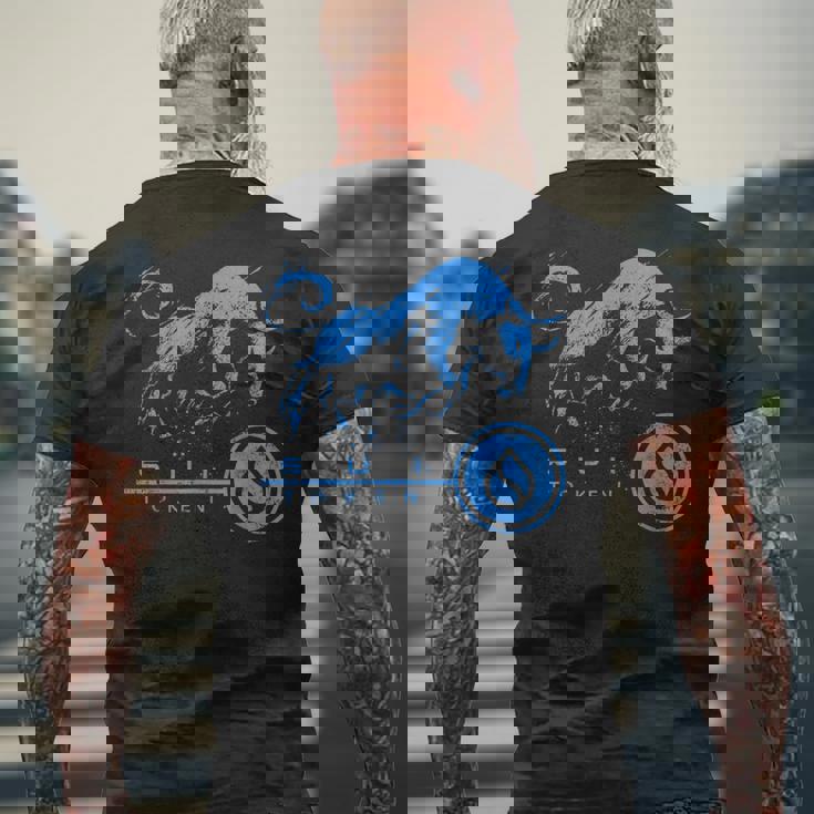 Suiコイン暗号ブルランhodlブロックチェーンで億万長者になる メンズTシャツ バックプリント 高齢者への贈り物