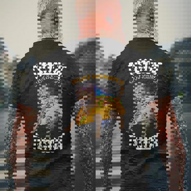 Tacocatpeled Backward シャツ シンコ・デ・マヨ 猫 タコス好き メンズTシャツ バックプリント 高齢者への贈り物