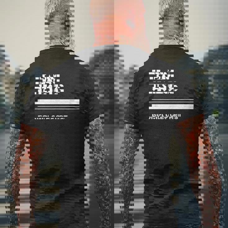 Team Jesus キリストの弟子 詩、聖書、キリスト教徒 メンズTシャツ バックプリント 高齢者への贈り物