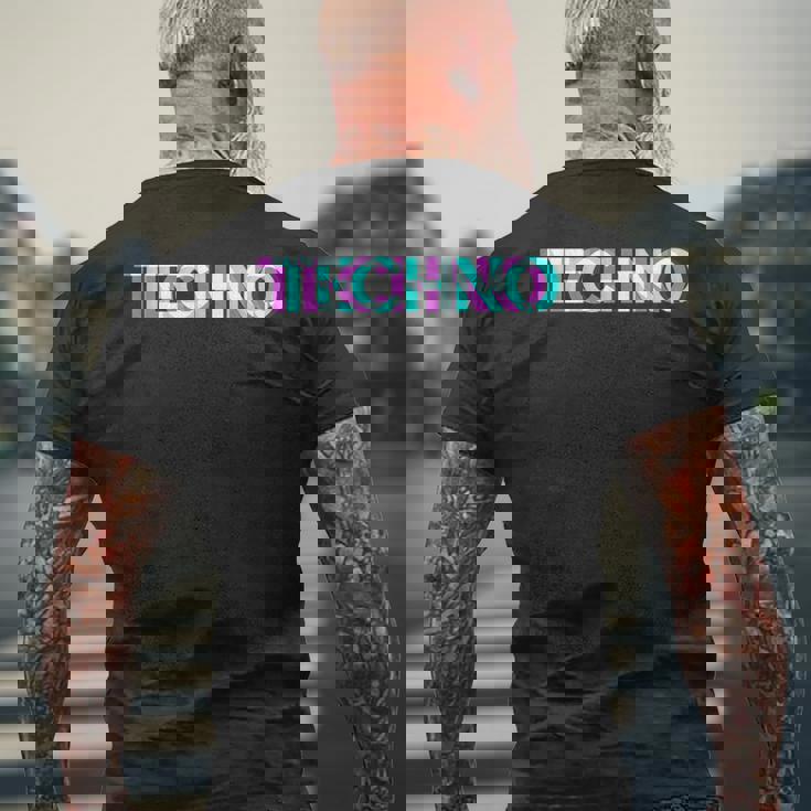 Techno Edm Music Rave Party Raver Dj テクノハウス メンズTシャツ バックプリント 高齢者への贈り物
