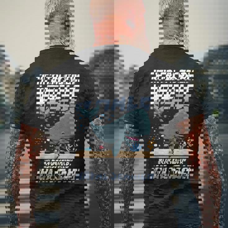 Term マッコウクジラ Was Discovered By Navaleamen メンズTシャツ バックプリント 高齢者への贈り物