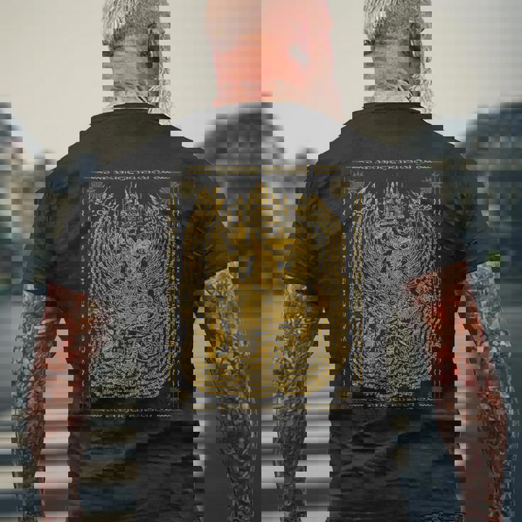 Thailandak Yant Tattoo Magical Thai Tattoos Thailand メンズTシャツ バックプリント 高齢者への贈り物