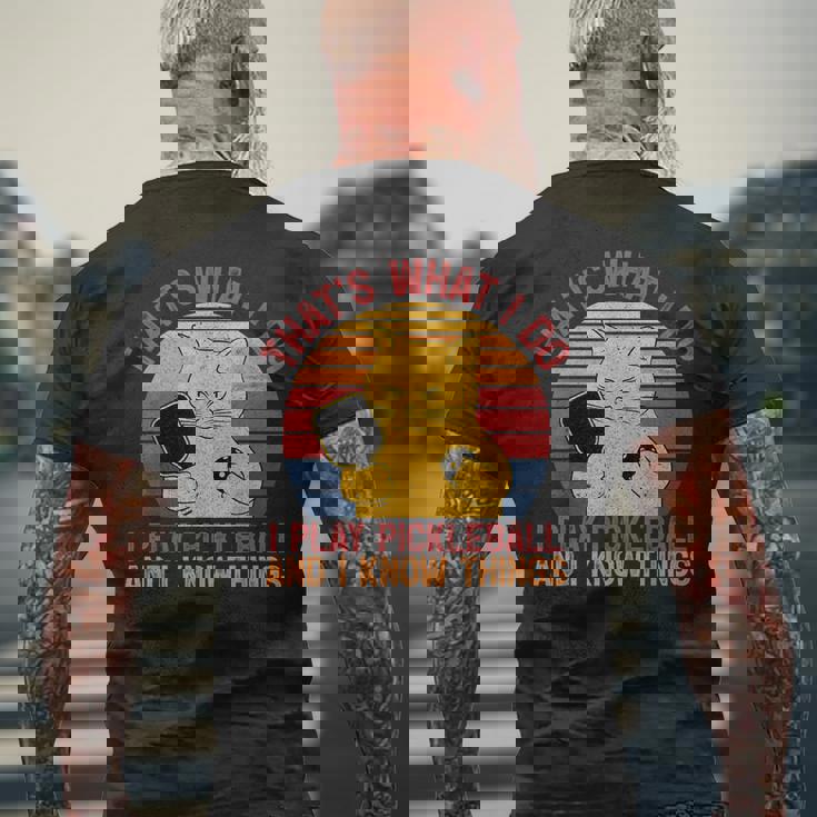 That's What I Do Cat Lovers パドルボールプレーヤー ピックルボール メンズTシャツ バックプリント 高齢者への贈り物