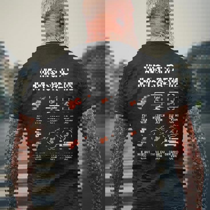 Things I Do In Mypare Time ヴァイオリン メンズTシャツ バックプリント 高齢者への贈り物